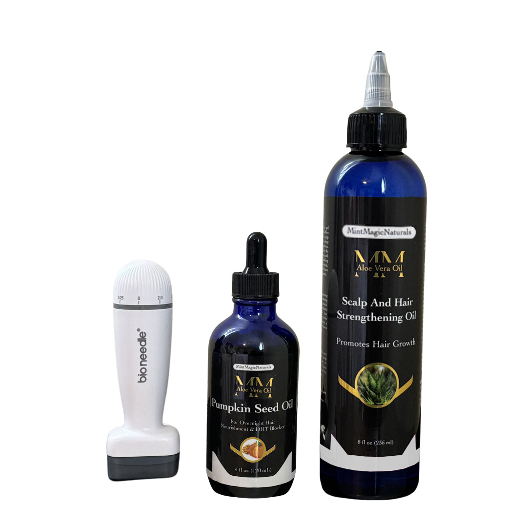 Pumpkin+Aloe vera & Derma stamp Hair growth sets – Mintmagicnaturals